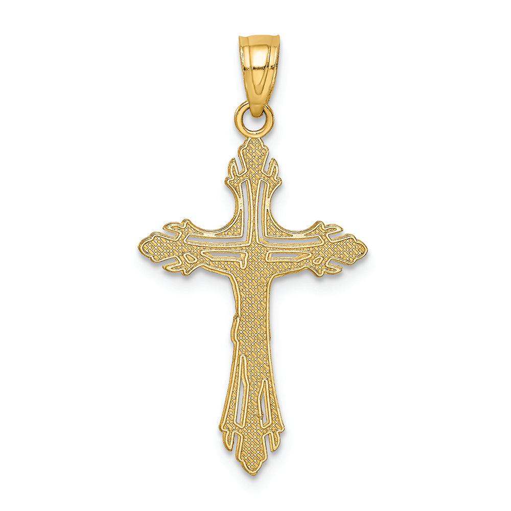 FJC Finejewelers 14k Yellow Gold Bright Cut Crucifix Charm