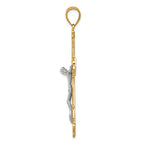 FJC Finejewelers 14k Two-tone Gold Bright Cut Crucifix Charm