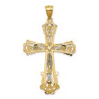 FJC Finejewelers 14k Two-tone Gold Bright Cut Crucifix Charm