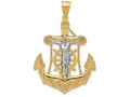 FJC Finejewelers 14k Two-tone Gold Mariner's Cross Charm