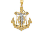 FJC Finejewelers 14k Two-tone Gold Mariner's Cross Charm