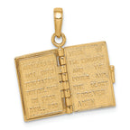 FJC Finejewelers 14k Yellow Gold Lord's Prayer Bible Charm