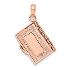 FJC Finejewelers 14k Rose Gold 3d Holy Bible Book with Lord's Prayermoveable Page Charm
