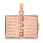 FJC Finejewelers 14k Rose Gold 3d Holy Bible Book with Lord's Prayermoveable Page Charm