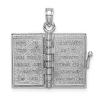 FJC Finejewelers 14k White Gold White 3d Holy Bible Book with Lord's Prayermoveable Pages Charm