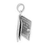 FJC Finejewelers 14k White Gold White 3d Holy Bible Book with Lord's Prayermoveable Pages Charm