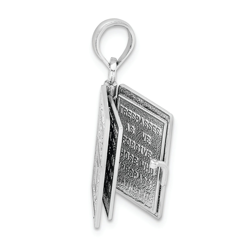 FJC Finejewelers 14k White Gold White 3d Holy Bible Book with Lord's Prayermoveable Pages Charm