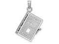 FJC Finejewelers 14k White Gold White 3d Holy Bible Book with Lord's Prayermoveable Pages Charm