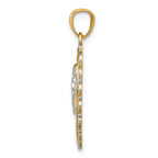 FJC Finejewelers 14k Yellow Gold with with Rhodium Angel Charm