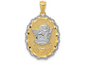 FJC Finejewelers 14k Yellow Gold with with Rhodium Angel Charm