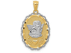 FJC Finejewelers 14k Yellow Gold with with Rhodium Angel Charm