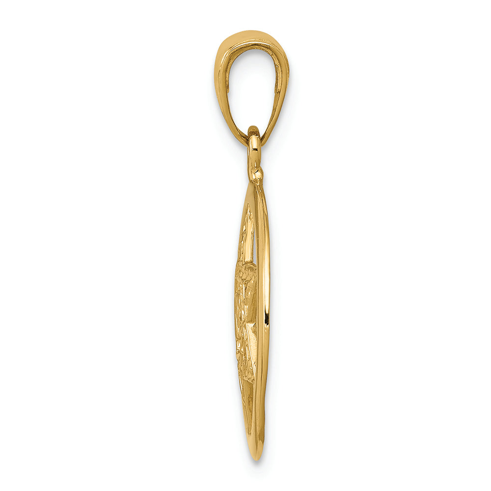 FJC Finejewelers 14k Yellow Gold Jewish Chi In Star Of David Charm