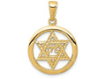 FJC Finejewelers 14k Yellow Gold Jewish Chi In Star Of David Charm