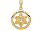 FJC Finejewelers 14k Yellow Gold Jewish Chi In Star Of David Charm