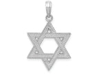 FJC Finejewelers 14k White Gold Star Of David Engraved - Jewish Charm