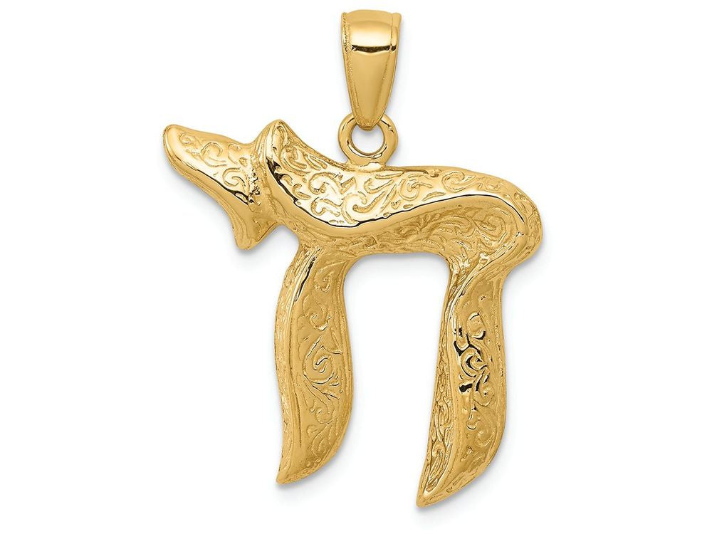 FJC Finejewelers 14k Yellow Gold Jewish Chi (long Life) Charm
