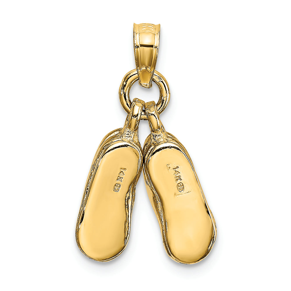 FJC Finejewelers 14k Yellow Gold 3d Moveable Baby Booties Charm