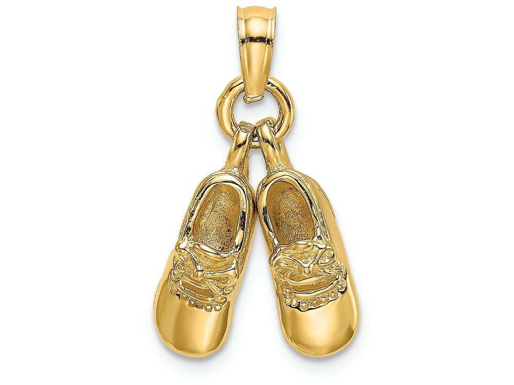 FJC Finejewelers 14k Yellow Gold 3d Moveable Baby Booties Charm