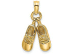 FJC Finejewelers 14k Yellow Gold 3d Moveable Baby Booties Charm