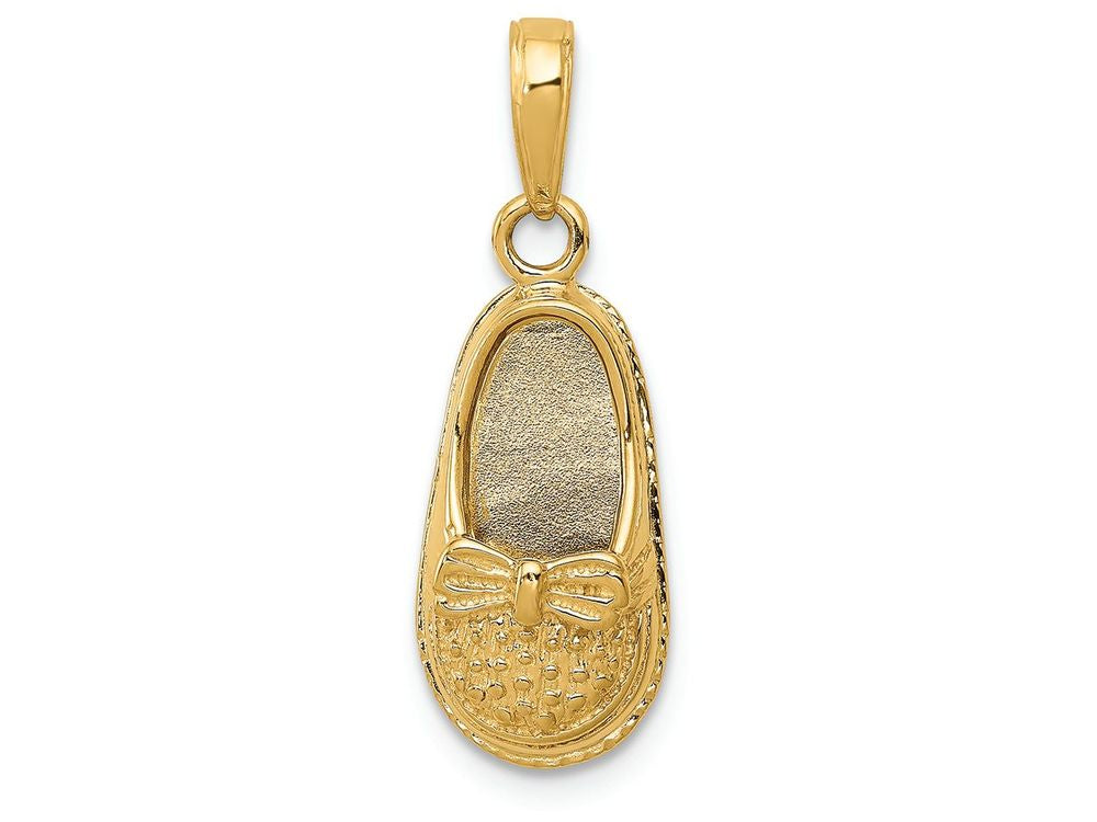 FJC Finejewelers 14k Yellow Gold 3d Baby Shoe with Bow Charm