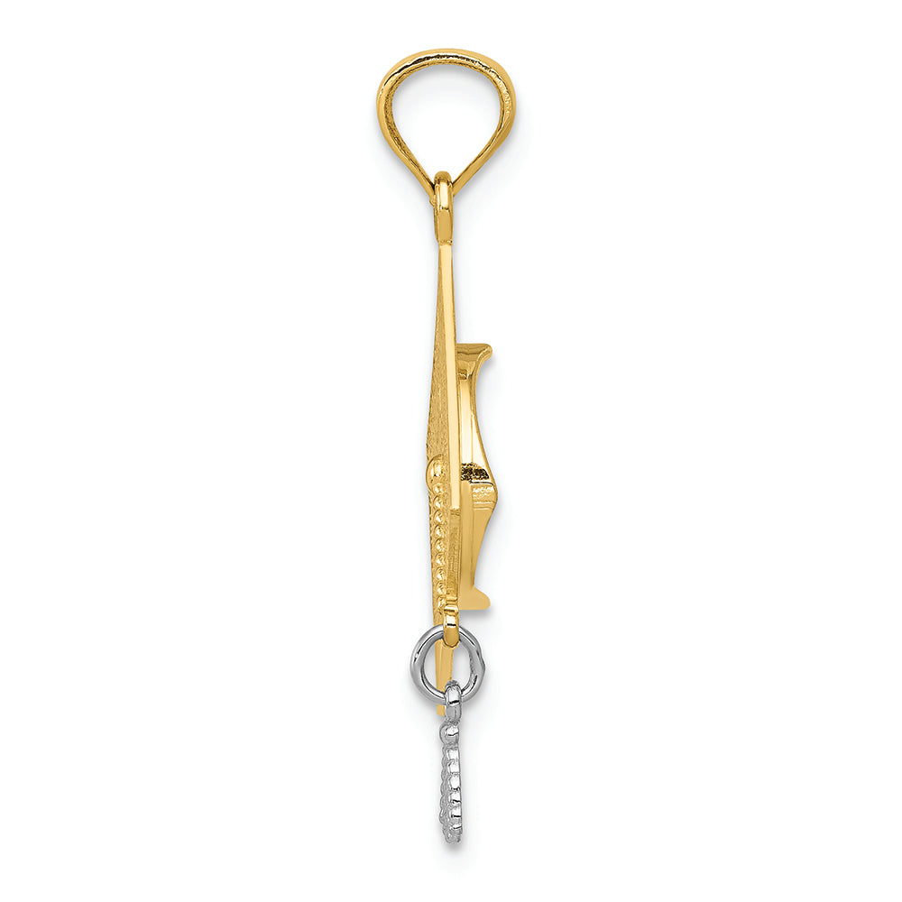FJC Finejewelers 14k Two-tone Gold 3d Graduation Cap with Moveable Tassel Charm