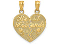 FJC Finejewelers 14k Yellow Gold Best Friends Heart Break Apart Charms