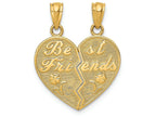 FJC Finejewelers 14k Yellow Gold Best Friends Heart Break Apart Charms