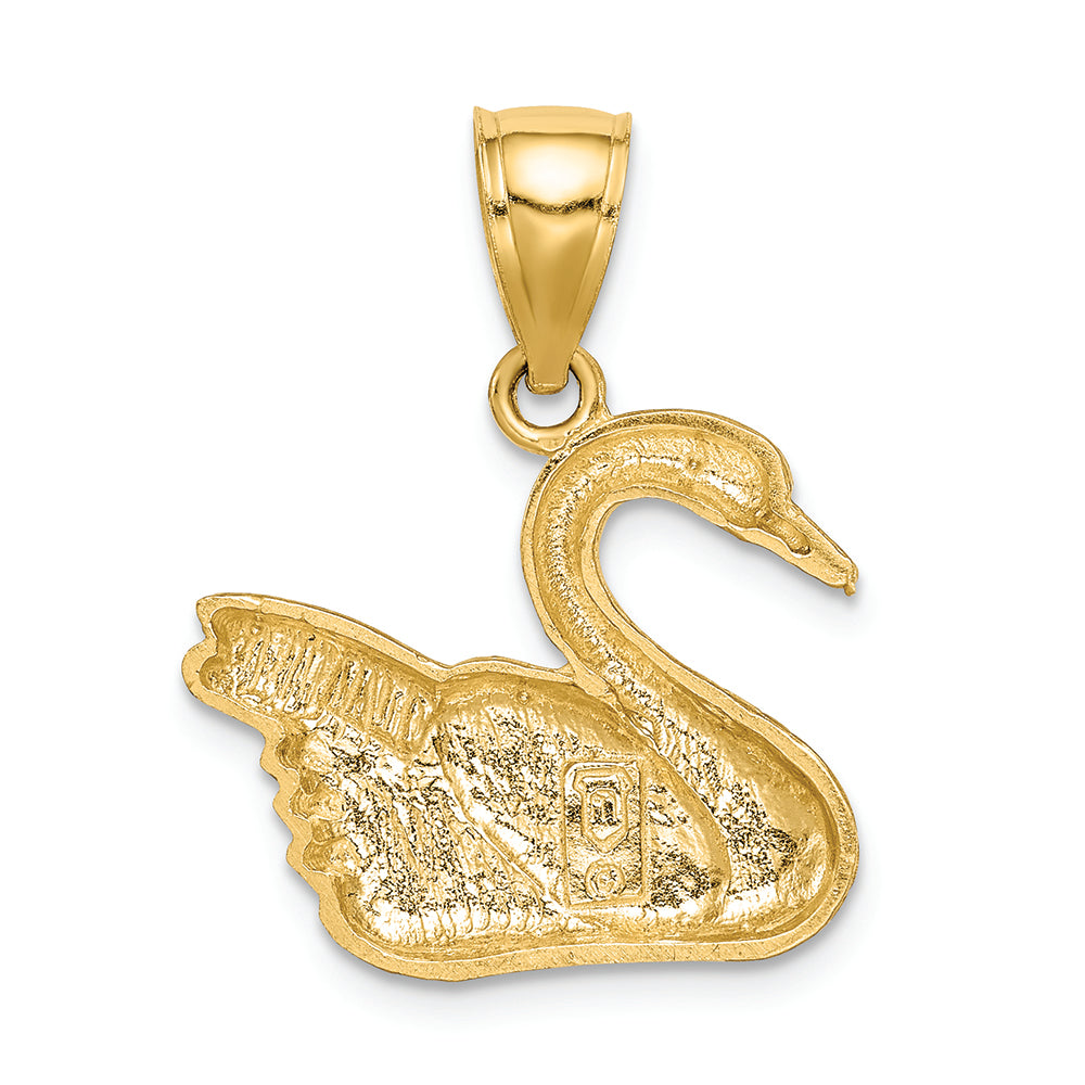 FJC Finejewelers 14k Yellow Gold Bright Cut Swan Charm
