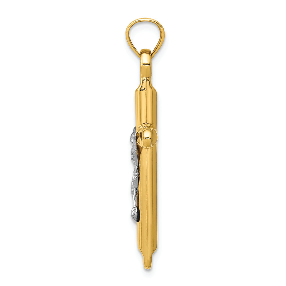 FJC Finejewelers 14k Two-tone Gold Hollow Crucifix Charm