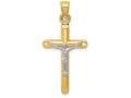 FJC Finejewelers 14k Two-tone Gold Hollow Crucifix Charm