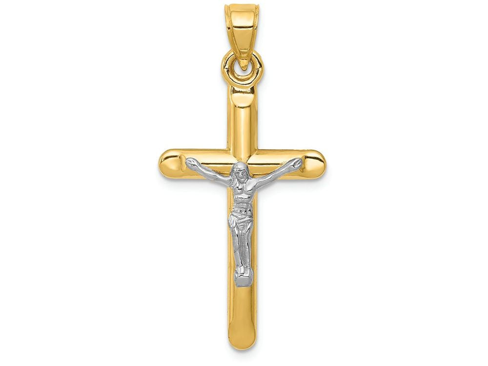 FJC Finejewelers 14k Two-tone Gold Hollow Crucifix Charm