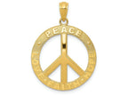 FJC Finejewelers 14k Yellow Gold Peacehopefaithlove Peace Sign Charm