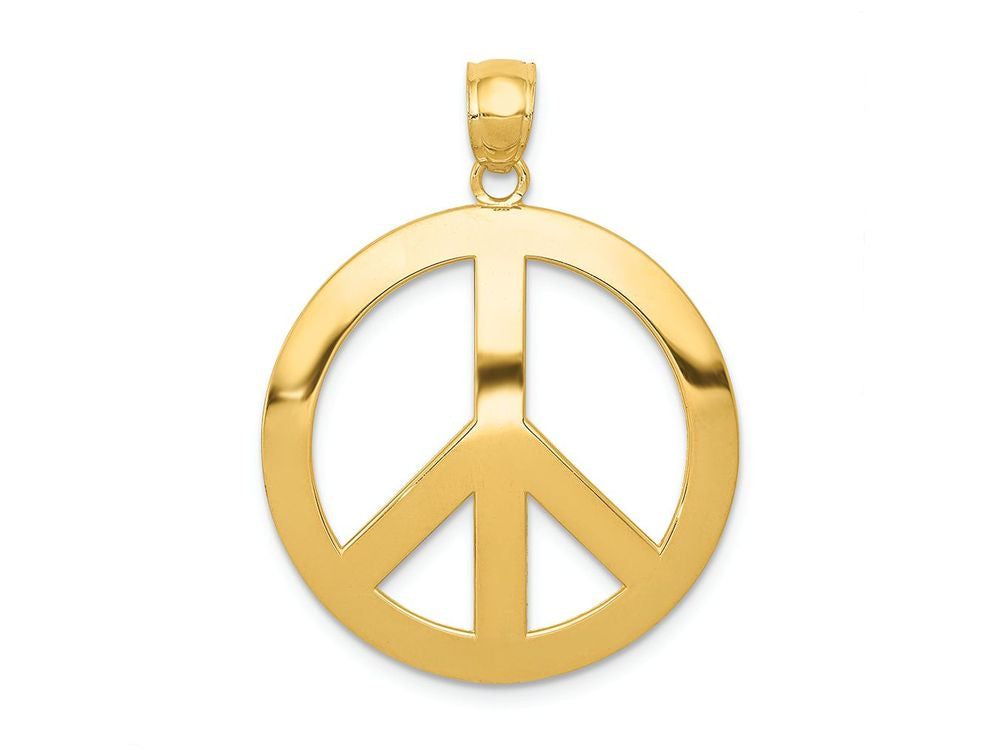FJC Finejewelers 14k Yellow Gold Peace Sign Charm
