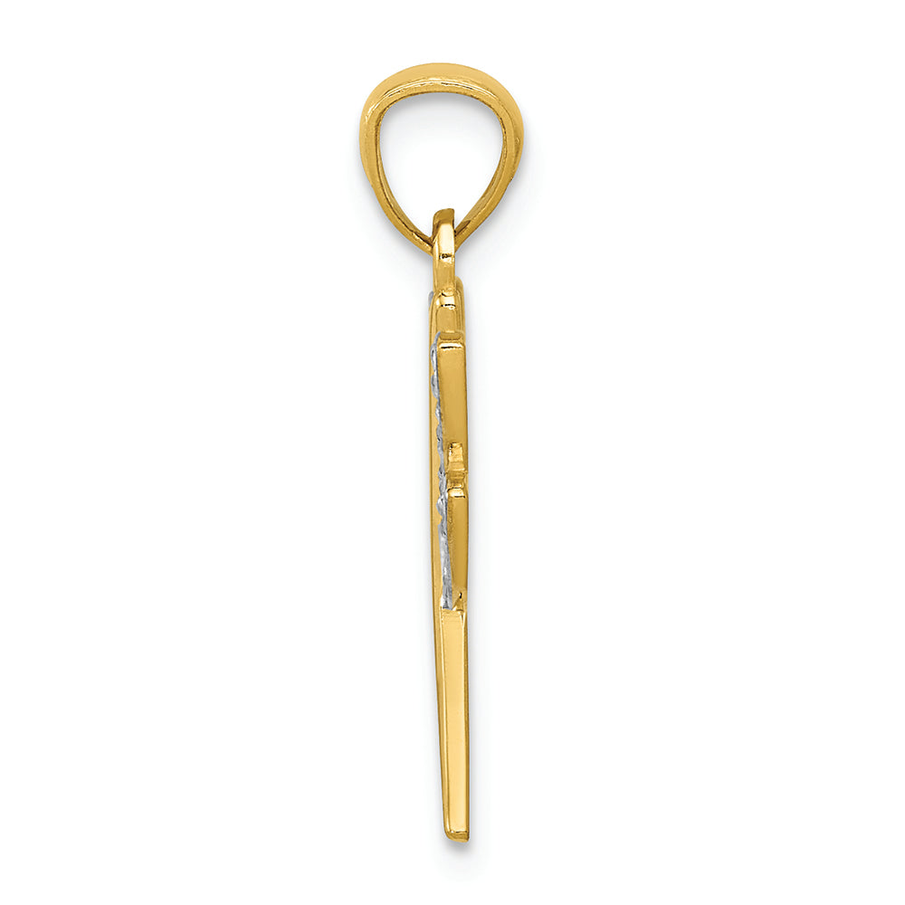 FJC Finejewelers 14k Yellow Gold with Rhodium Dragonfly Charm