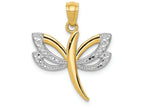 FJC Finejewelers 14k Yellow Gold with Rhodium Dragonfly Charm