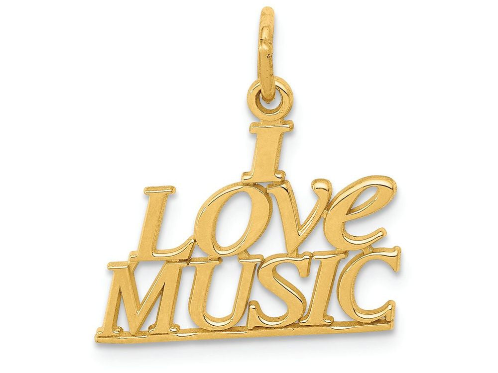 FJC Finejewelers 14k Yellow Gold I Love Music Charm