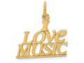 FJC Finejewelers 14k Yellow Gold I Love Music Charm