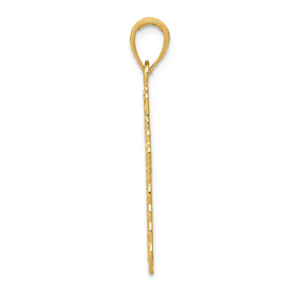 FJC Finejewelers 14k Yellow Gold Lace Trim Cross Charm