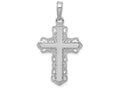 FJC Finejewelers 14k White Gold Cross with Lace Trim Center Charm