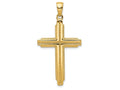 FJC Finejewelers 14k Yellow Gold Textured Outline Cross Charm