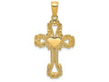 FJC Finejewelers 14k Yellow Gold Beaded Cross with Heart Charm
