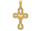 FJC Finejewelers 14k Yellow Gold Beaded Cross with Heart Charm