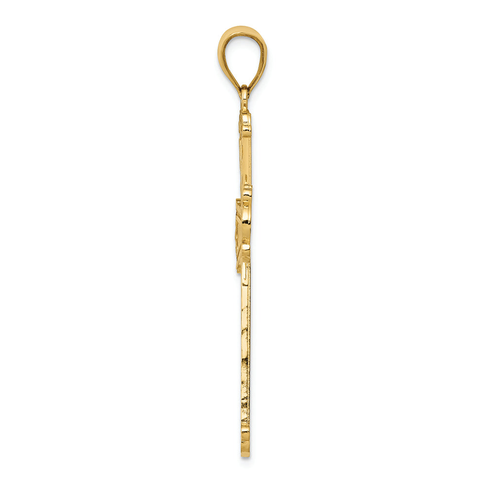 FJC Finejewelers 14k Yellow Gold Bright Cut Cross Charm