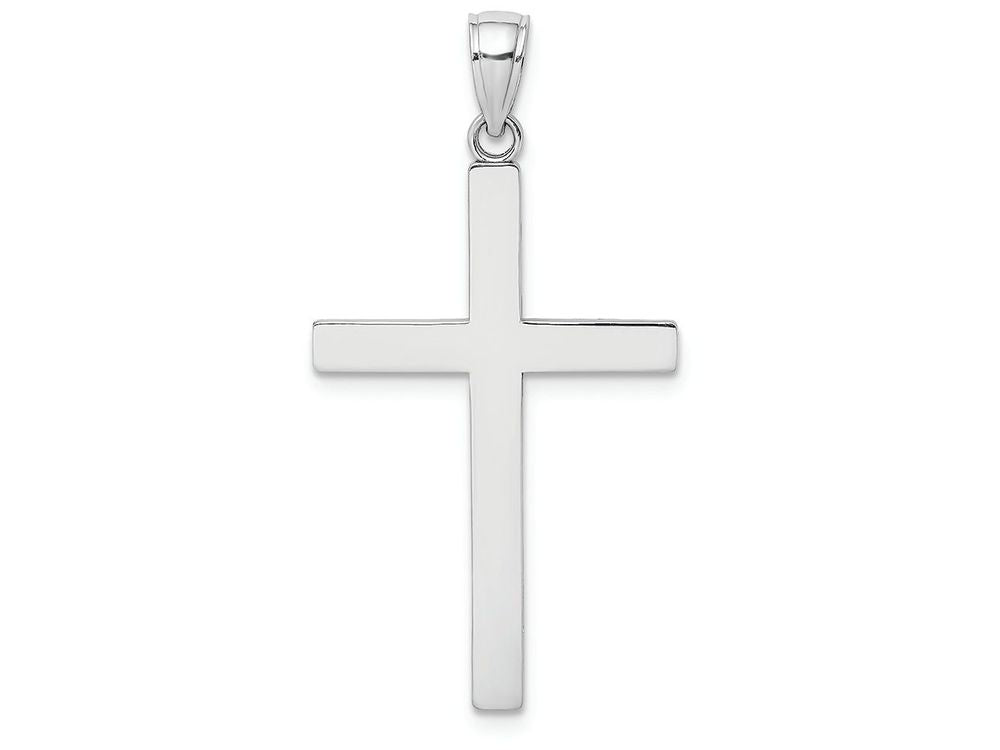 FJC Finejewelers 14k White Gold 3d Stick Cross Charm