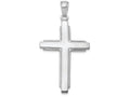 FJC Finejewelers 14k White Gold Solid Cross with Latis Trimclosedback Charm