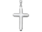 FJC Finejewelers 14k White Gold Solid Cross with Latis Trimclosedback Charm