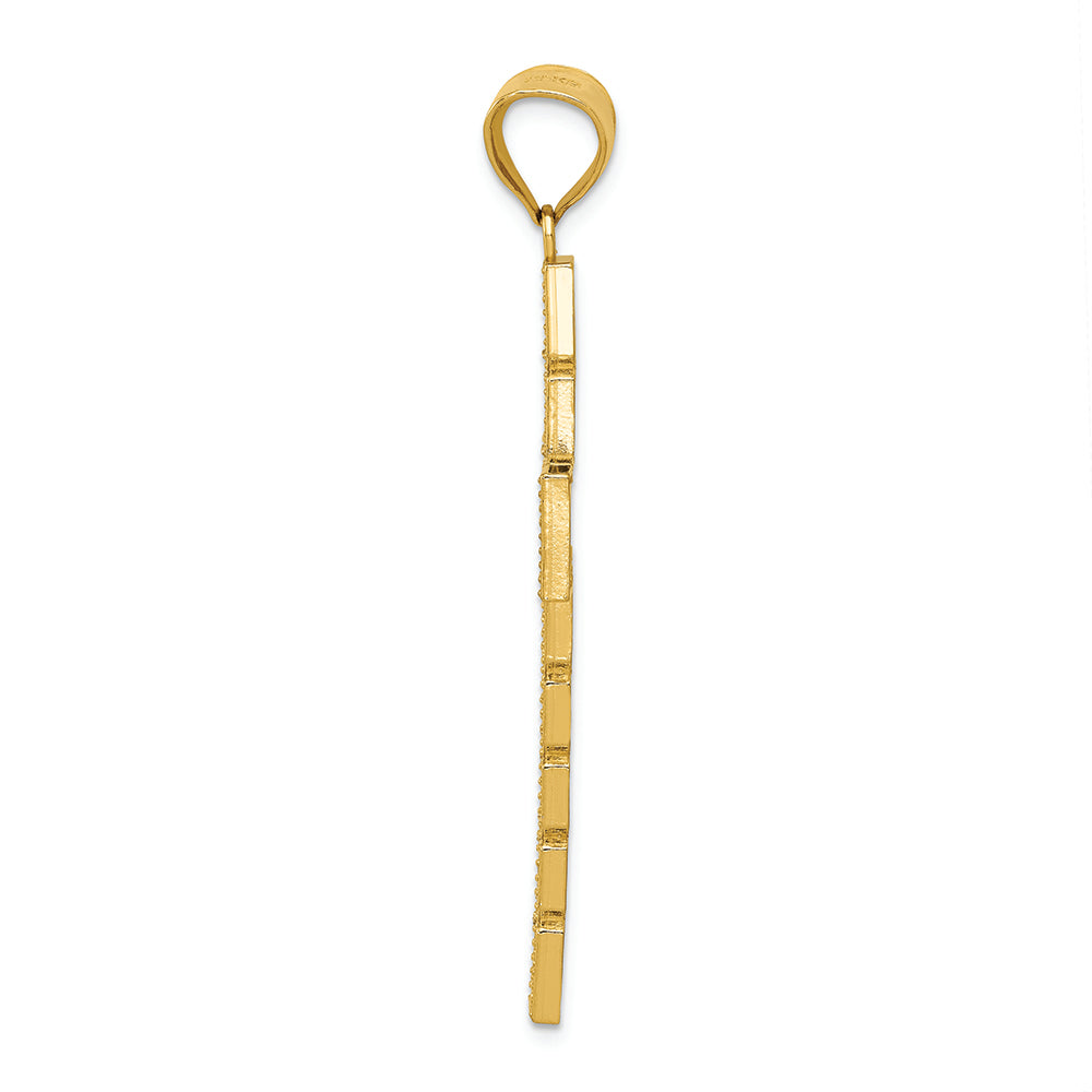 FJC Finejewelers 14k Yellow Gold with with Rhodium Latin Cross Charm