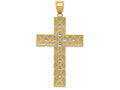 FJC Finejewelers 14k Yellow Gold with with Rhodium Latin Cross Charm