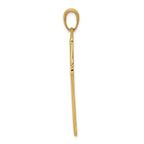 FJC Finejewelers 14k Yellow Gold Satin Finish Accent Stick Cross Charm