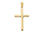 FJC Finejewelers 14k Yellow Gold Satin Finish Accent Stick Cross Charm